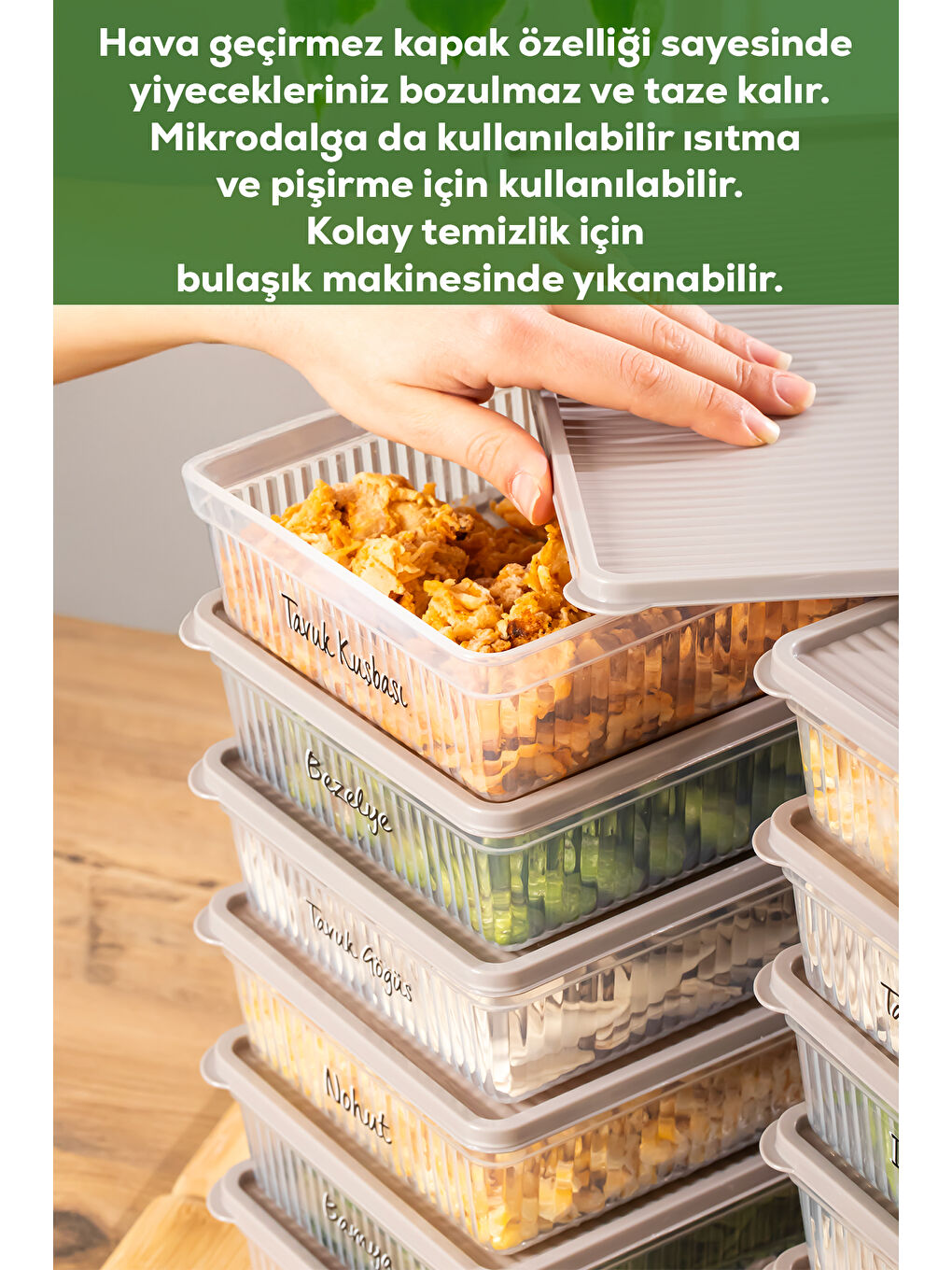 Kahverengi 5311 12li Buzdolabı Saklama Kabı Seti - BPA İçermez, Gıda Saklama Kabı, Kapicino, 2 Lt-1