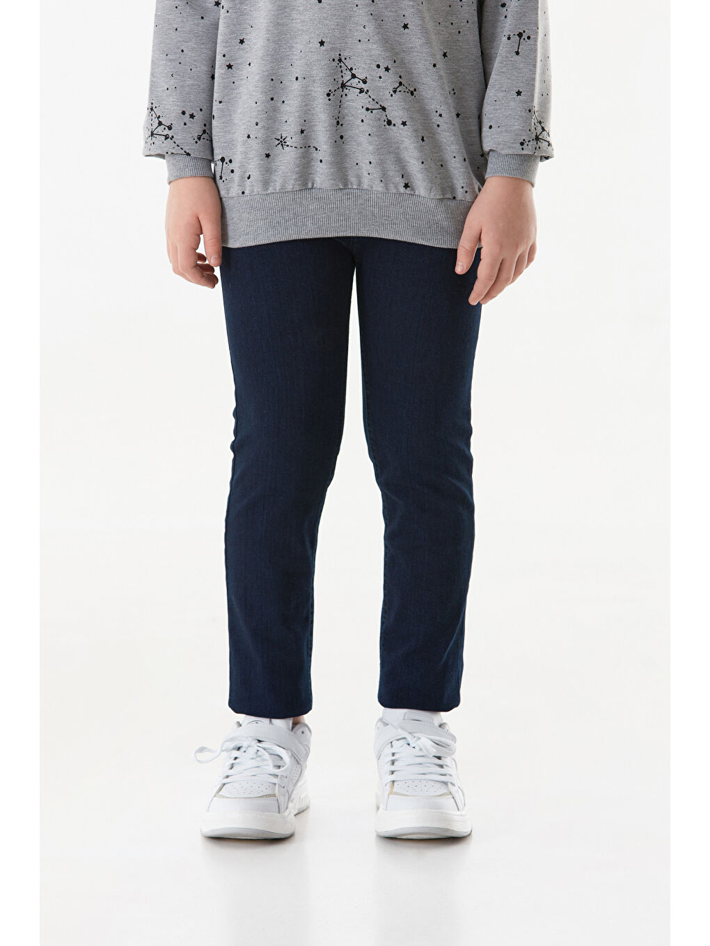 Lacivert Beli Lastikli Regular Fit Erkek Çocuk Pantolon-1