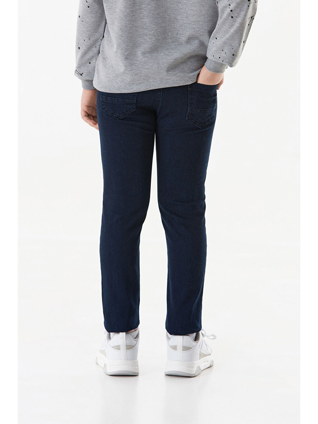 Lacivert Beli Lastikli Regular Fit Erkek Çocuk Pantolon-3