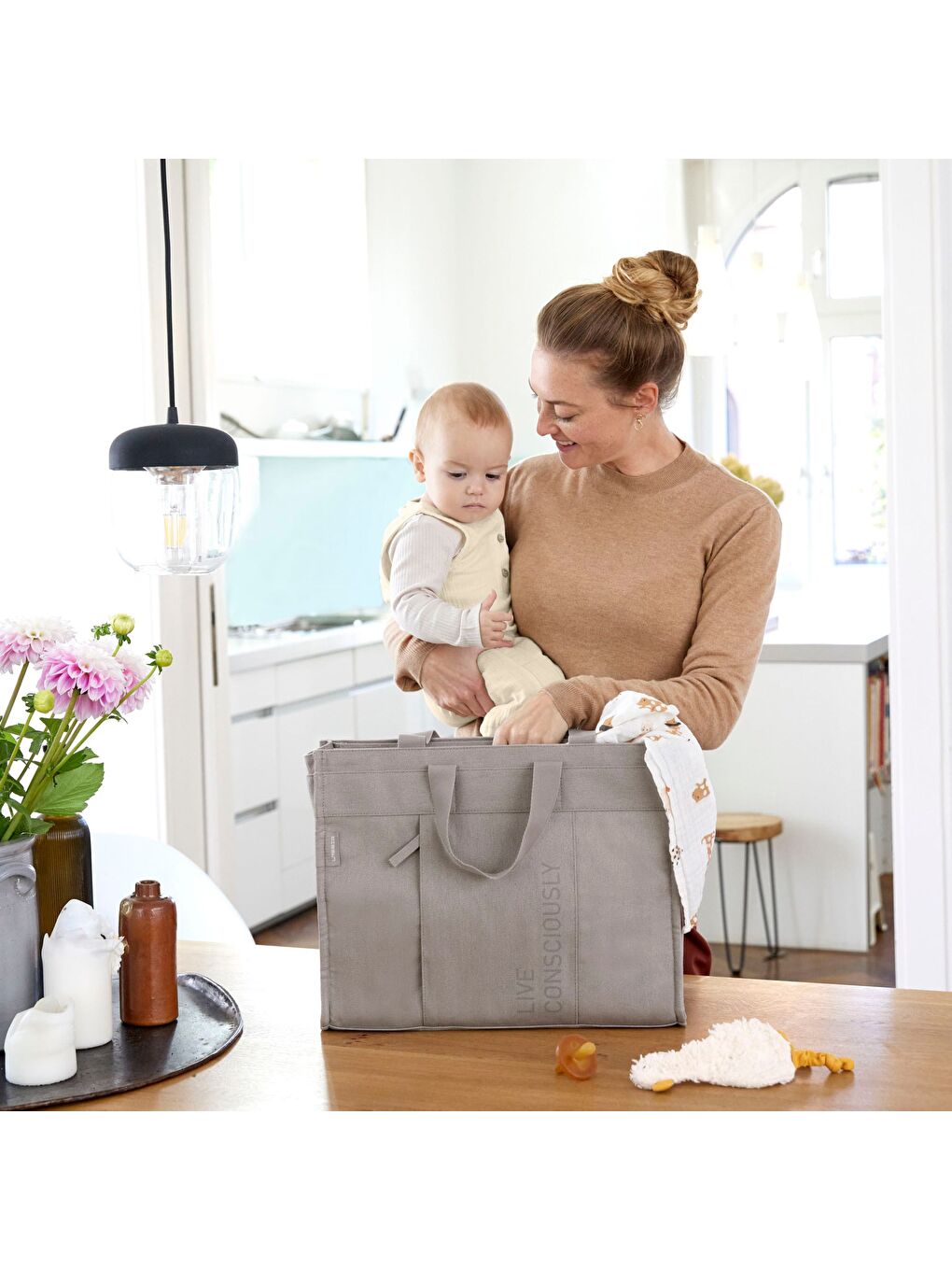 Tote Up Bebek Bakım Seyahat Çantası Taupe-8