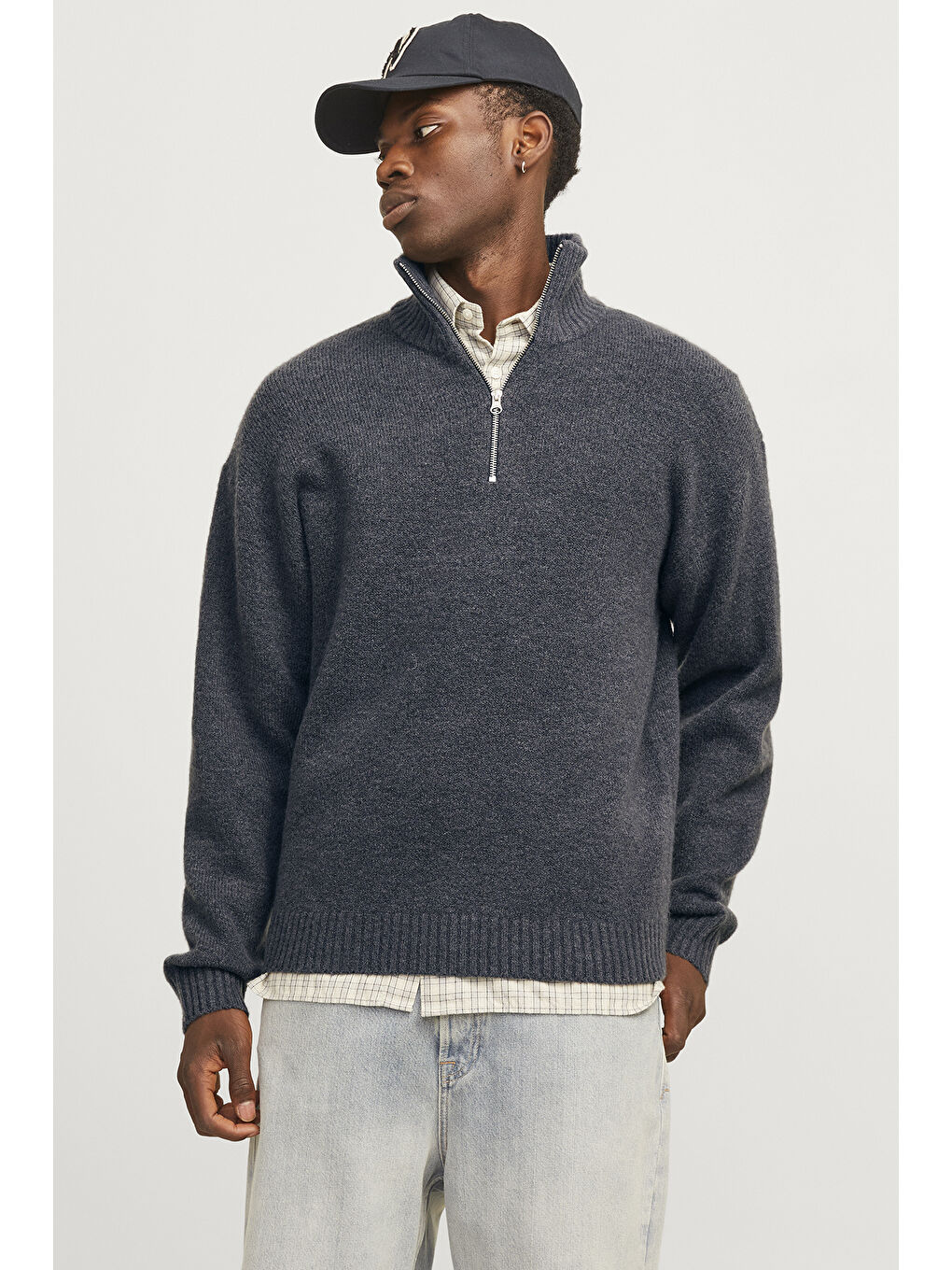 Gri Originals Jorollie Yün Karışımlı Relaxed Fit Dik Yaka Kazak 12241817