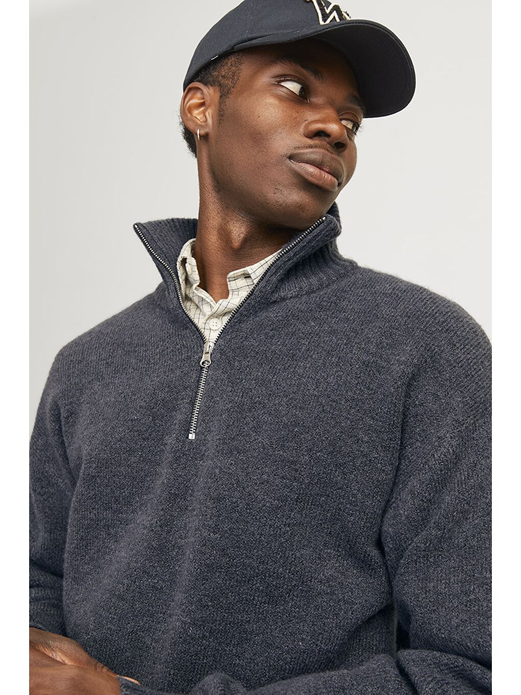 Gri Originals Jorollie Yün Karışımlı Relaxed Fit Dik Yaka Kazak 12241817-2