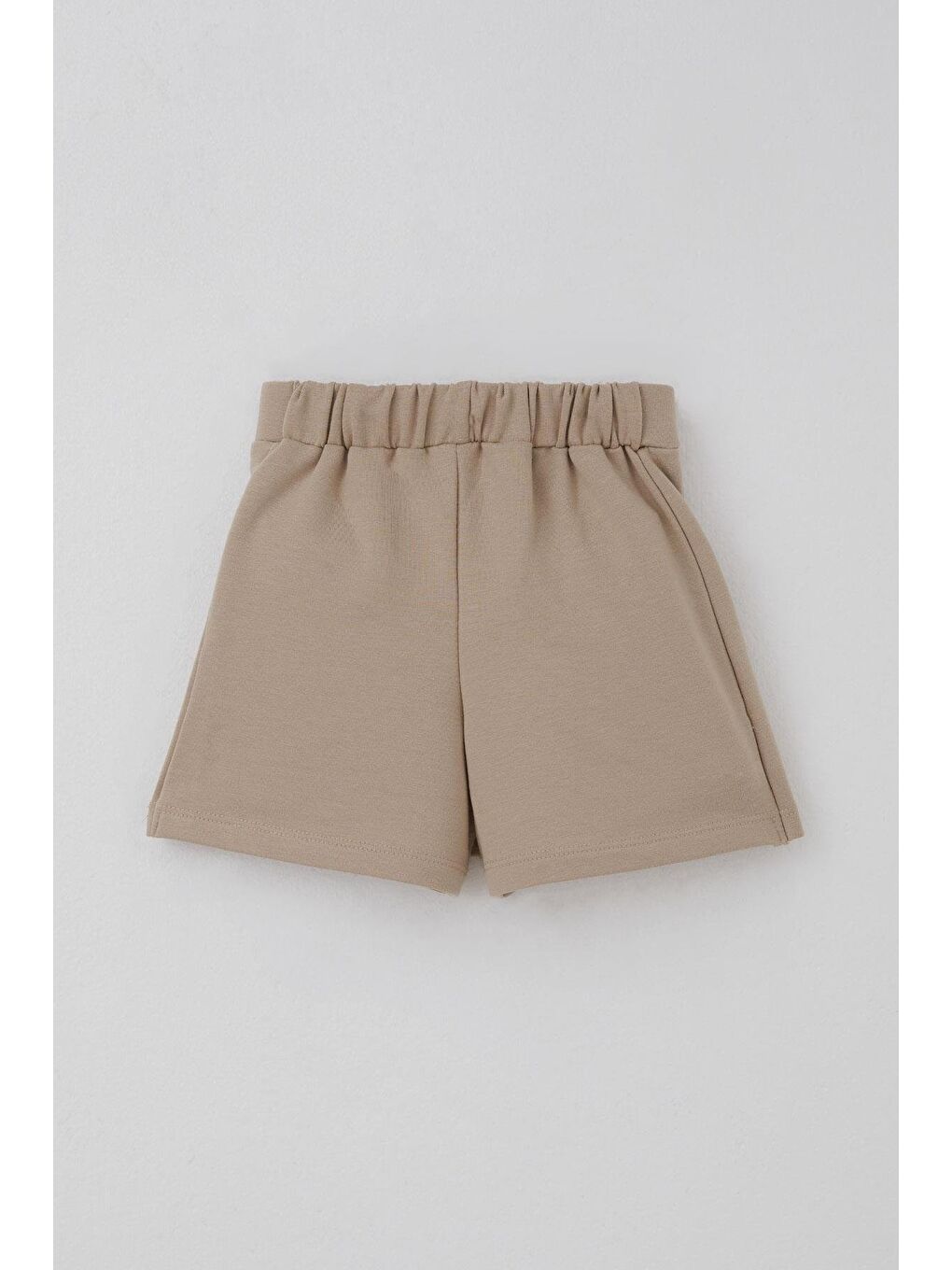 Kız Çocuk Şort Etek Fiyonk Aksesuarlı Lastikli Bej (3-7 Yaş)-1