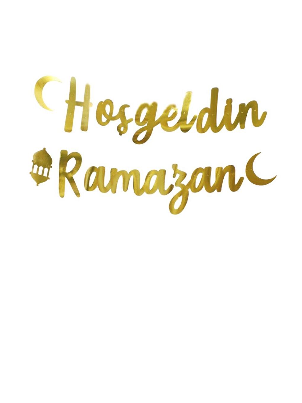 Sarı Hoşgeldin Ramazan Kaligrafi Banner Altın-1