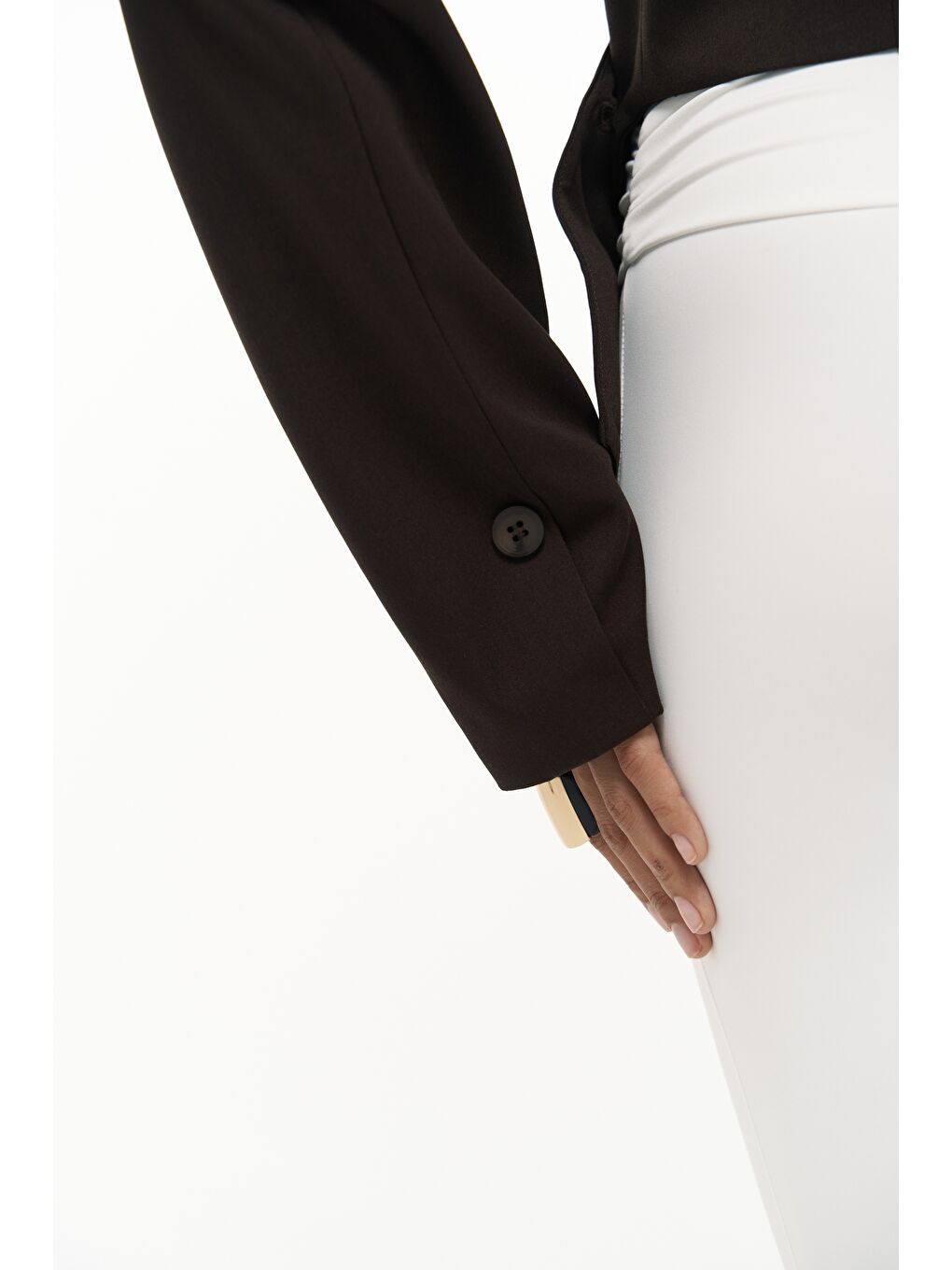 Kahverengi Norbury Üçgen Detay Kahve Blazer-7