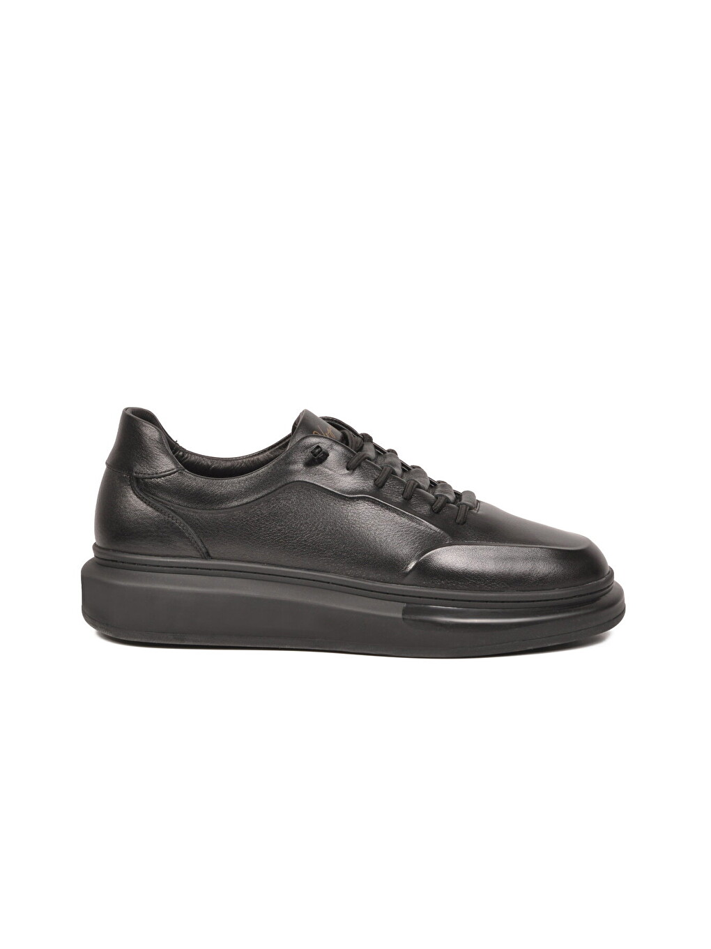 Siyah Hakiki Deri Erkek Sneaker Memory Taban Premium Casual Ayakkabı M704-1 M