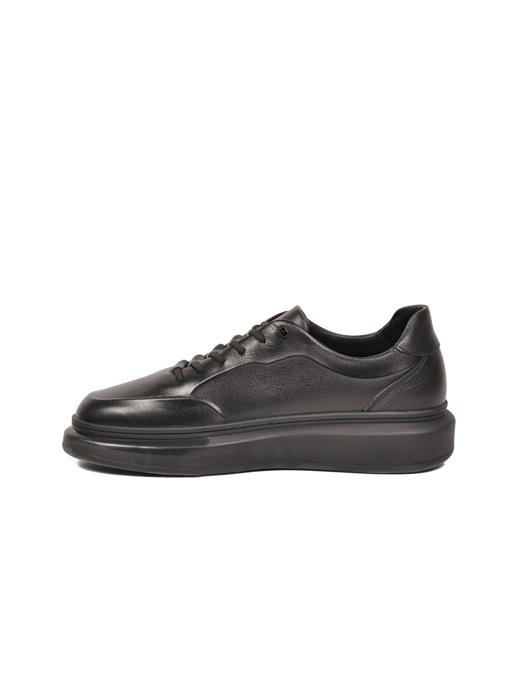 Siyah Hakiki Deri Erkek Sneaker Memory Taban Premium Casual Ayakkabı M704-1 M-2