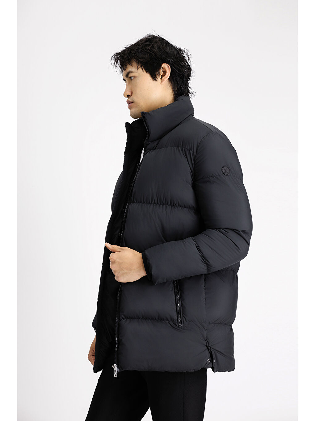 Siyah Spor Şişme Kaban-2