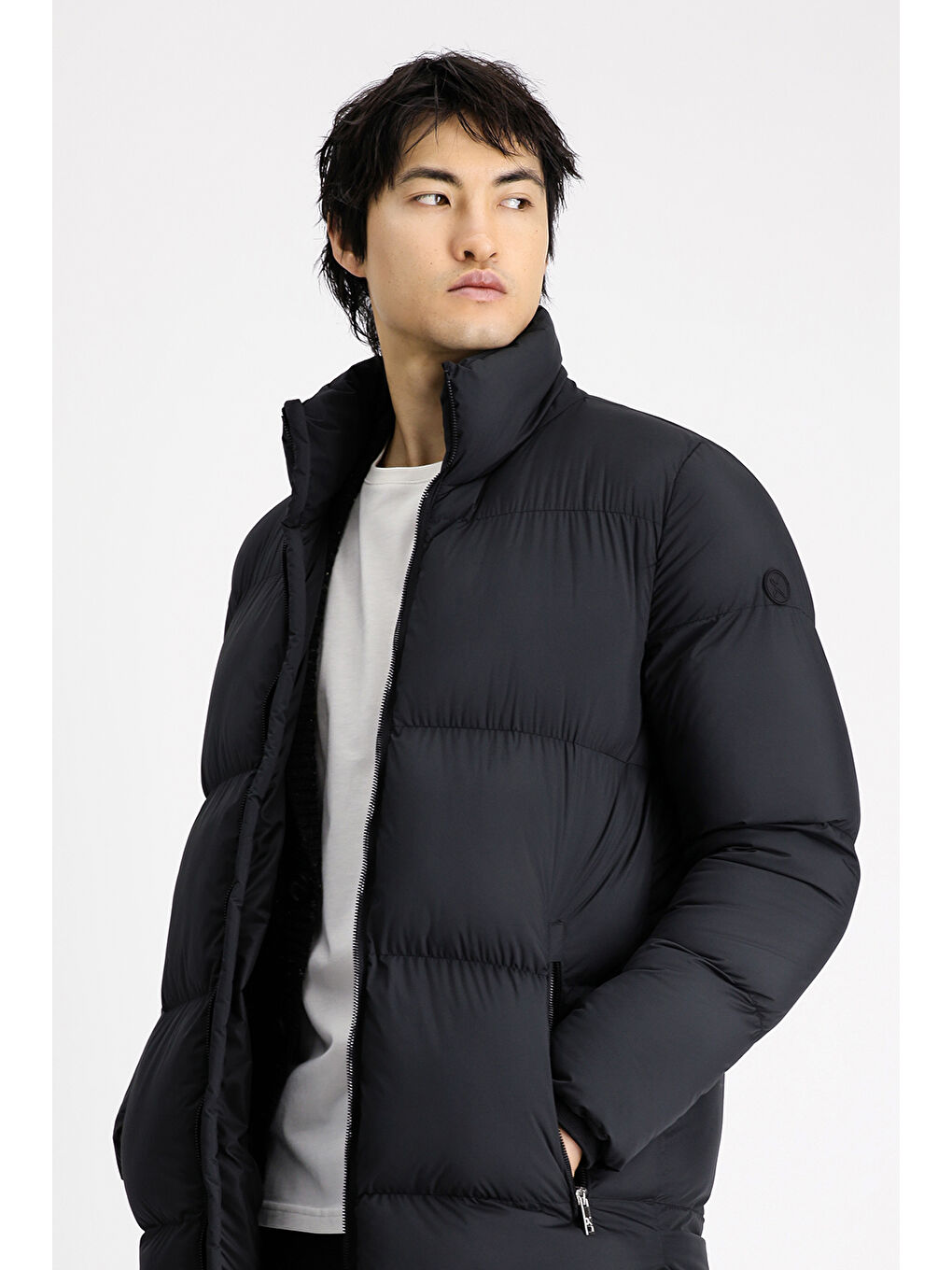 Siyah Spor Şişme Kaban-3