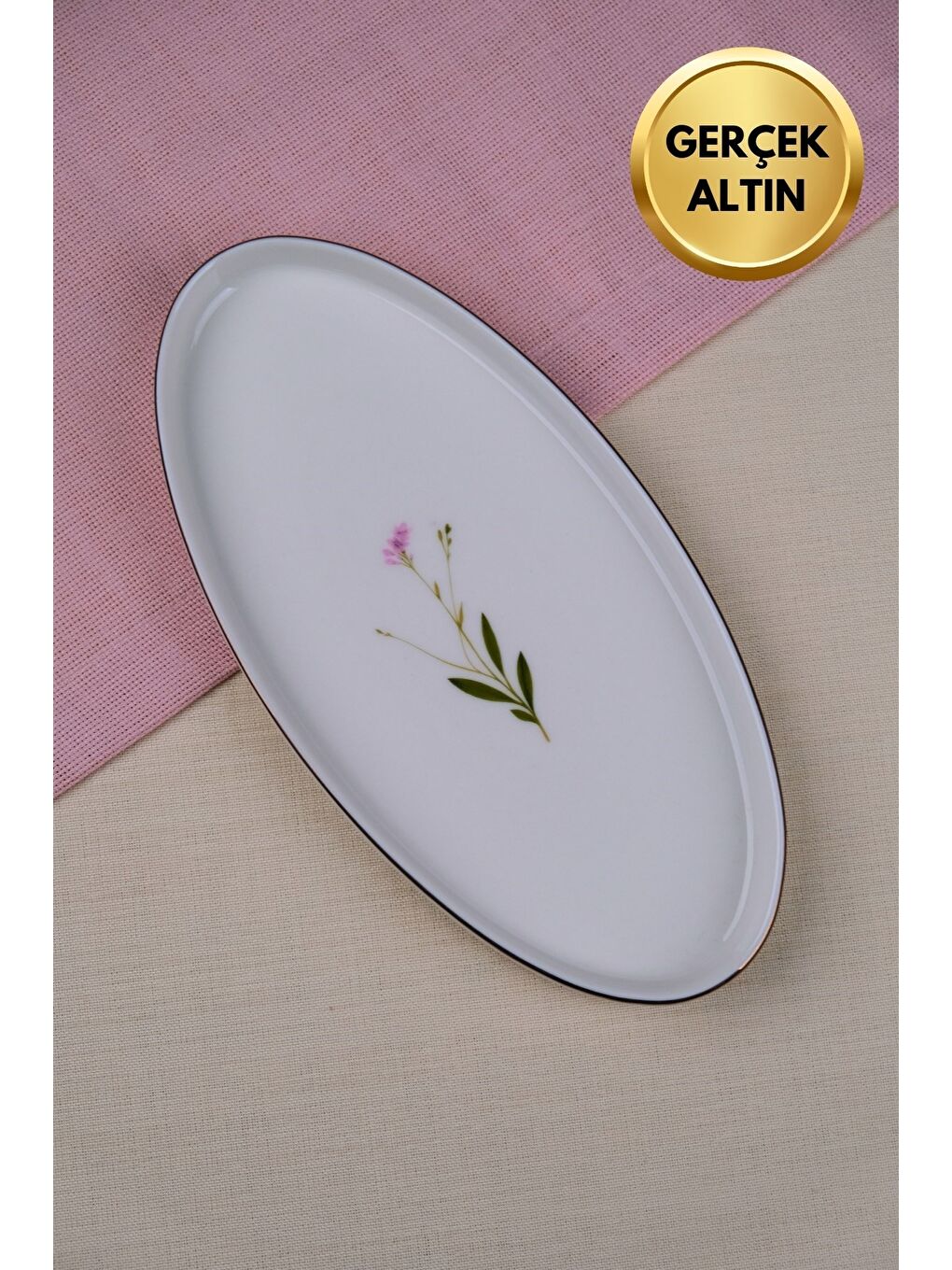 Karışık Porselen Natura Çuha Altın Yaldızlı Dik Yanaklı Kayık 26x13x2cm 6 lı-2