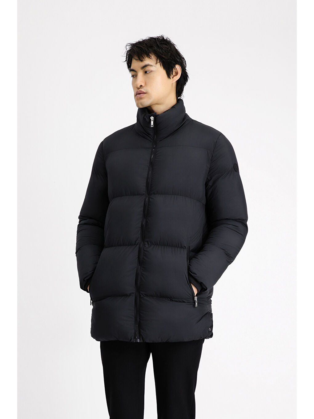 Siyah Spor Şişme Kaban-4