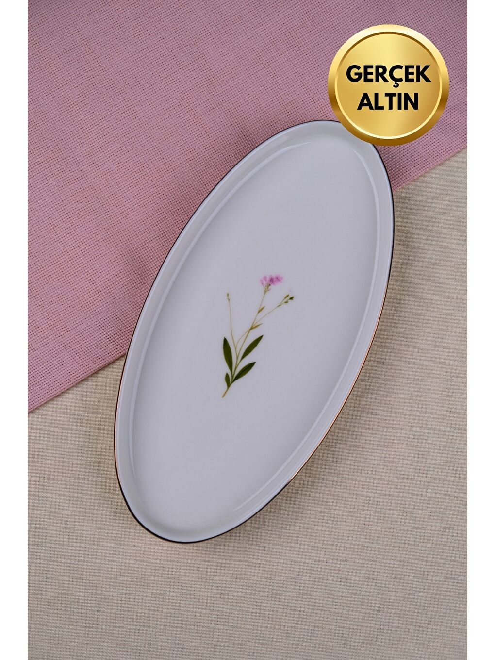 Karışık Porselen Natura Çuha Altın Yaldızlı Dik Yanaklı Kayık 26x13x2cm 6 lı-3