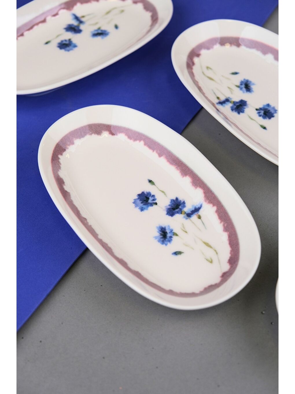 Karışık Porselen Morden Oval Kayık Tabak 19x11x2,50cm 4 Parça-1