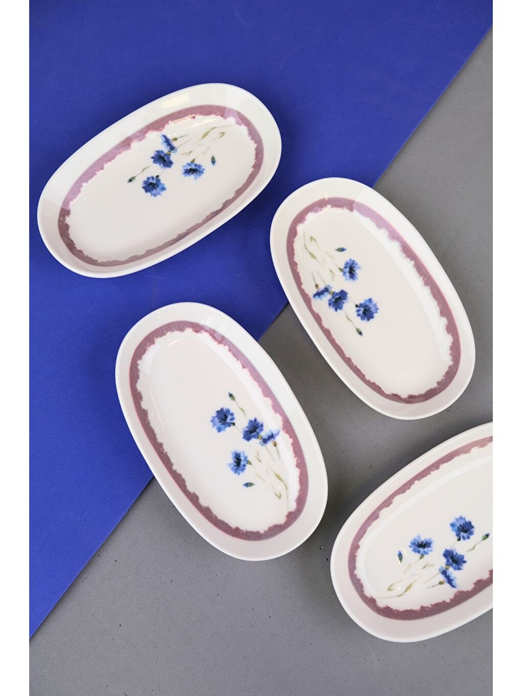 Karışık Porselen Morden Oval Kayık Tabak 19x11x2,50cm 4 Parça-2