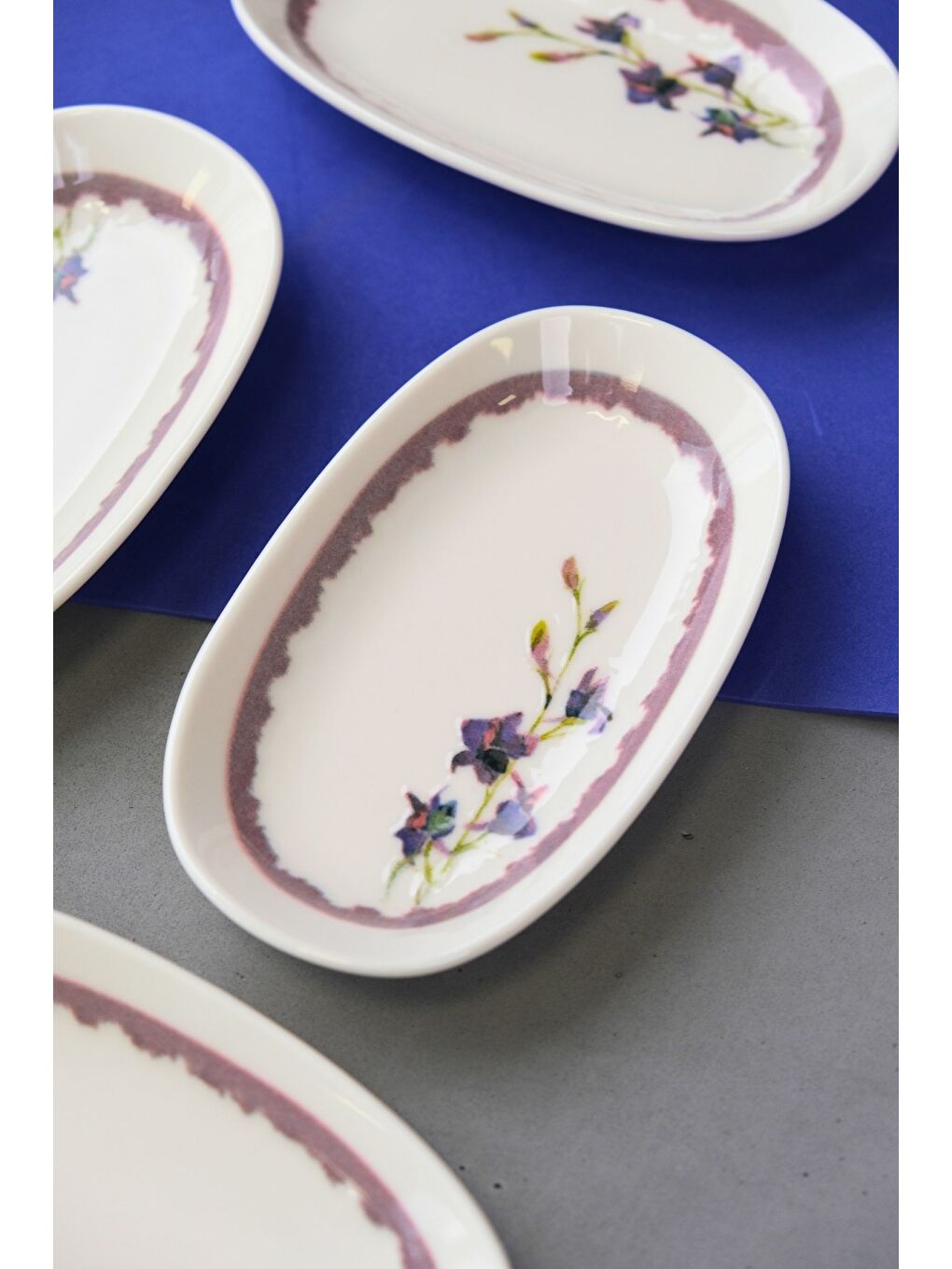 Karışık Porselen Morden Oval Kayık Tabak 15x8,5x2cm 4 Parça-2
