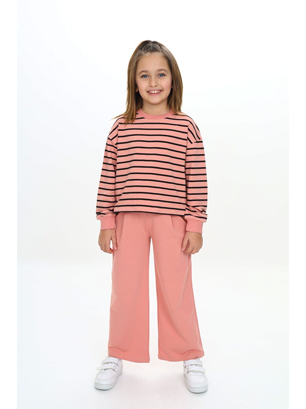 Mercan Kız Çocuk Çizgili Eşofman Takım