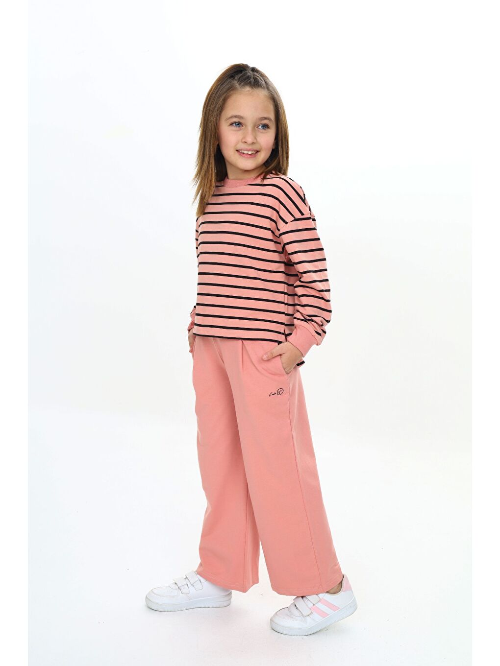 Mercan Kız Çocuk Çizgili Eşofman Takım-1