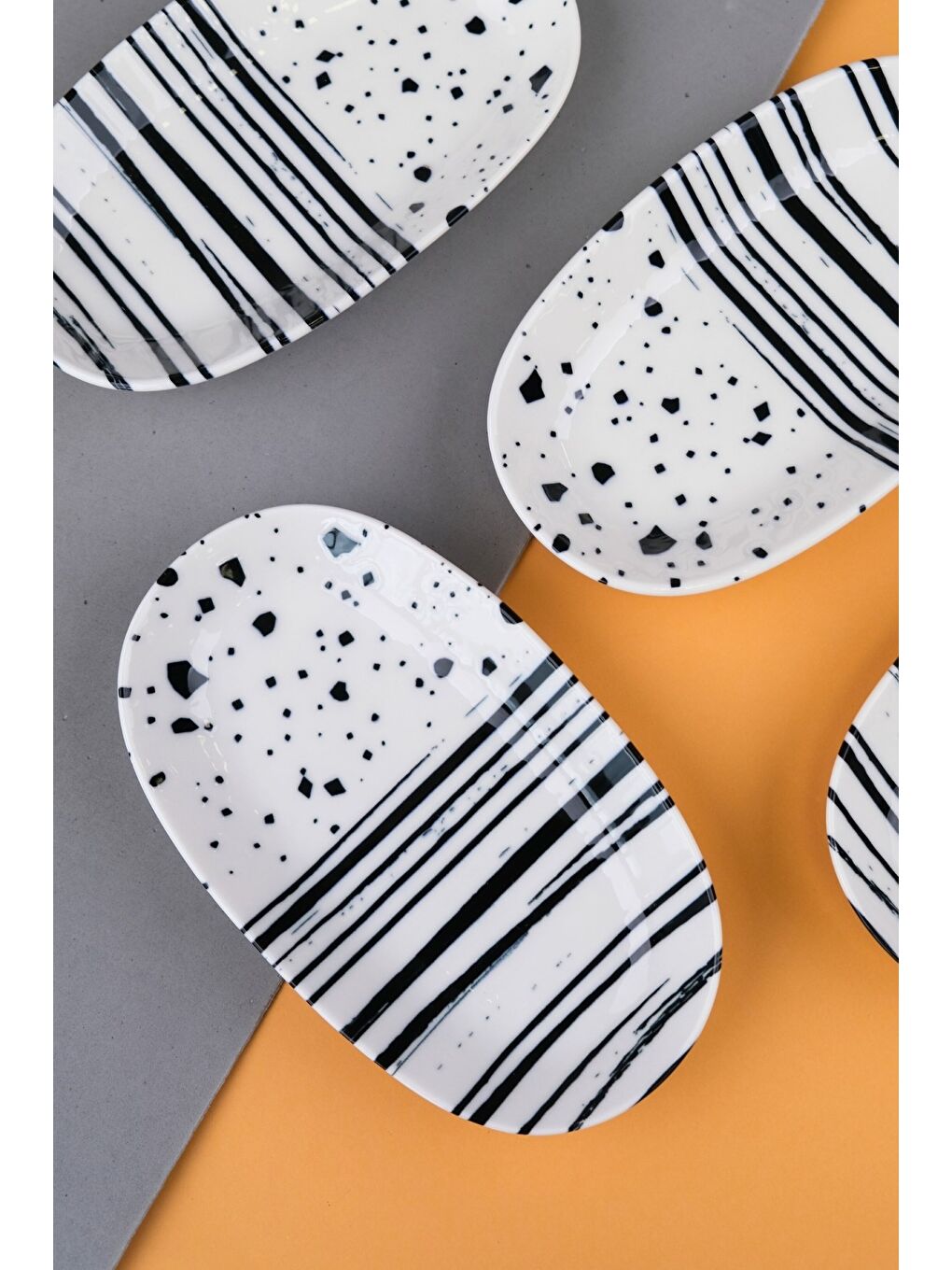 Karışık Porselen Sidereal Oval Kayık Tabak 19x11x2,50cm 4 Parça-3