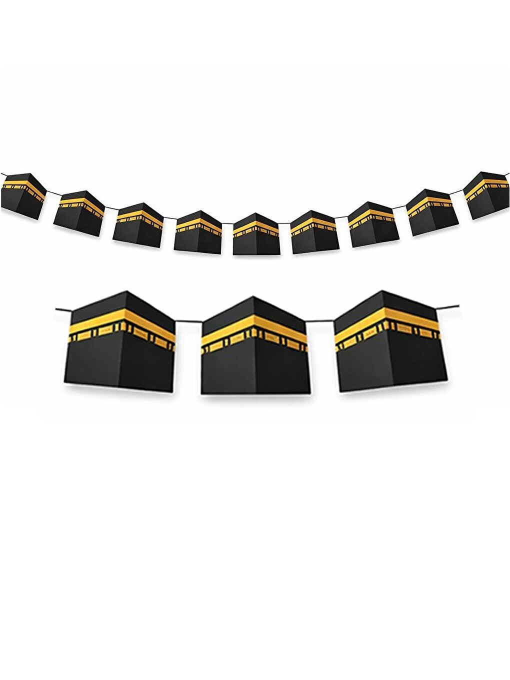 Siyah Ramazan Temalı Tasarımlı Asmalı Dekoratif Banner Duvar Süsü-1