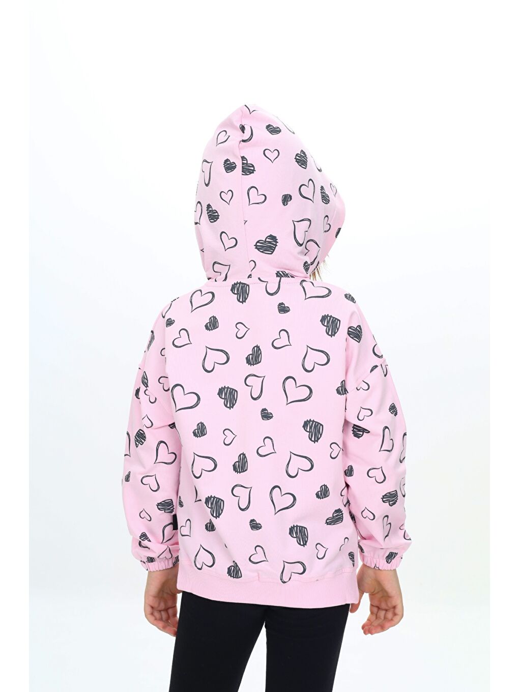 Pembe Kız Çocuk Kapüşonlu Hırka-3