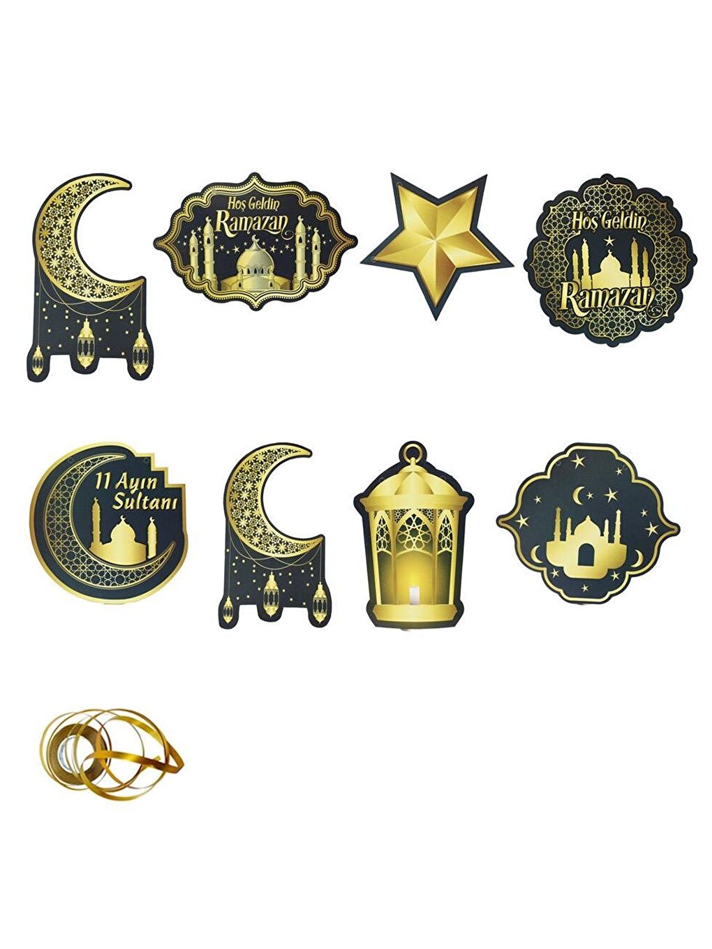 Ramazan Dekoratif Banner – Hoş Geldin Ramazan Süslemesi Yeşil Gold-1