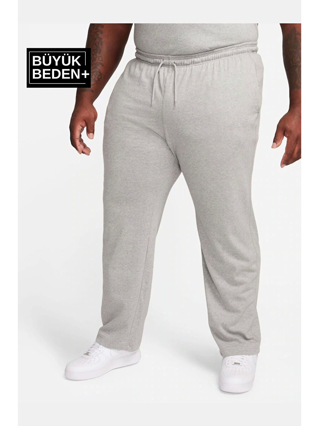 Siyah 3'lü  Reçme Paça İnce Büyük Beden Eşofman Altı SPR25BEA52-3-2