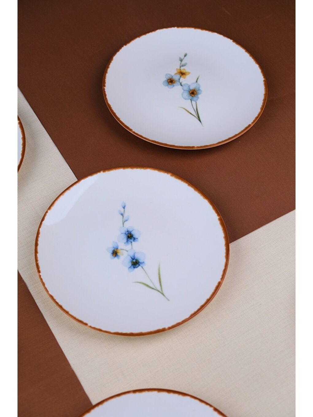 Karışık Porselen Azelya Karma Pasta Tabağı Seti 19,50cm 6 Kişilik 6 Parça-3