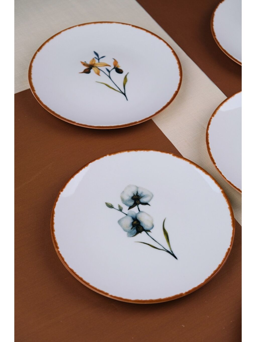 Karışık Porselen Azelya Karma Pasta Tabağı Seti 19,50cm 6 Kişilik 6 Parça-4