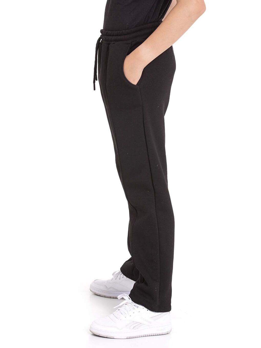 Siyah Erkek Çocuk Çima Detaylı Şardonlu Eşofman Altı 21469-2