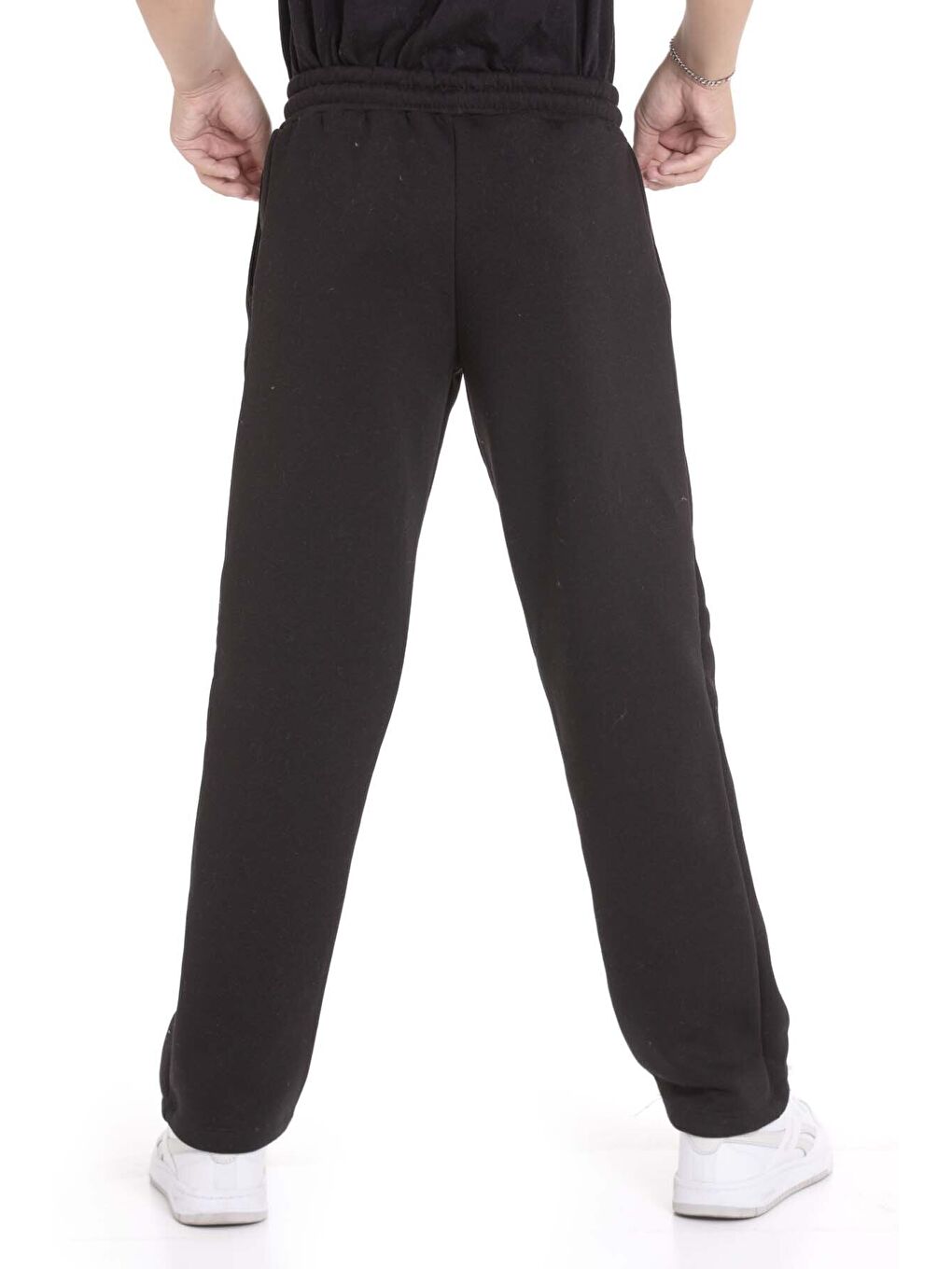 Siyah Erkek Çocuk Çima Detaylı Şardonlu Eşofman Altı 21469-3