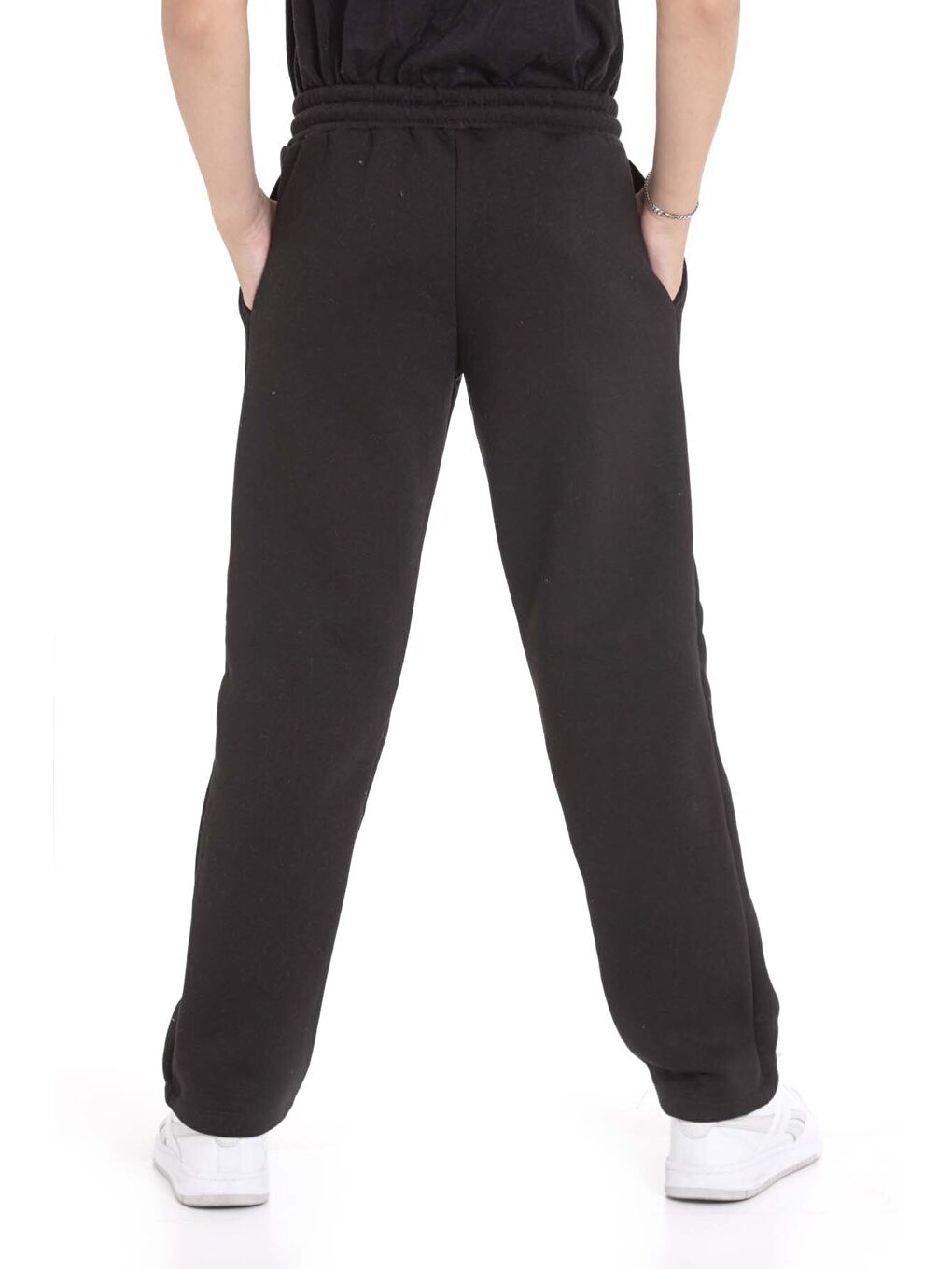 Siyah Erkek Çocuk Çima Detaylı Şardonlu Eşofman Altı 21469-4