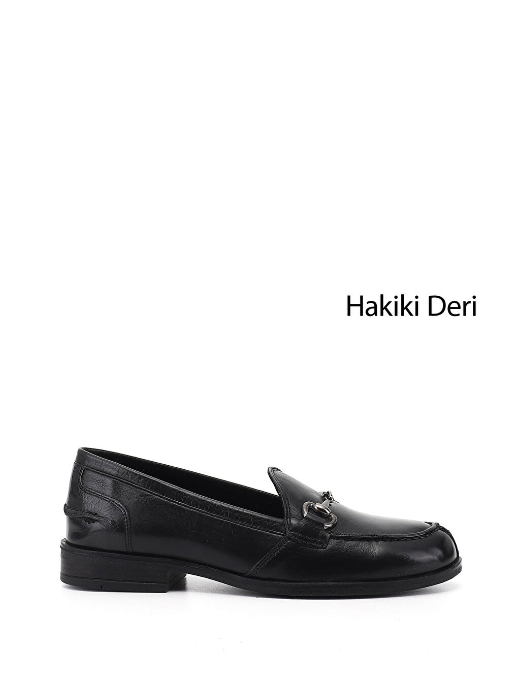 Siyah Kadın SİYAH Tokalı Hakiki Deri Loafer Ayakkabı