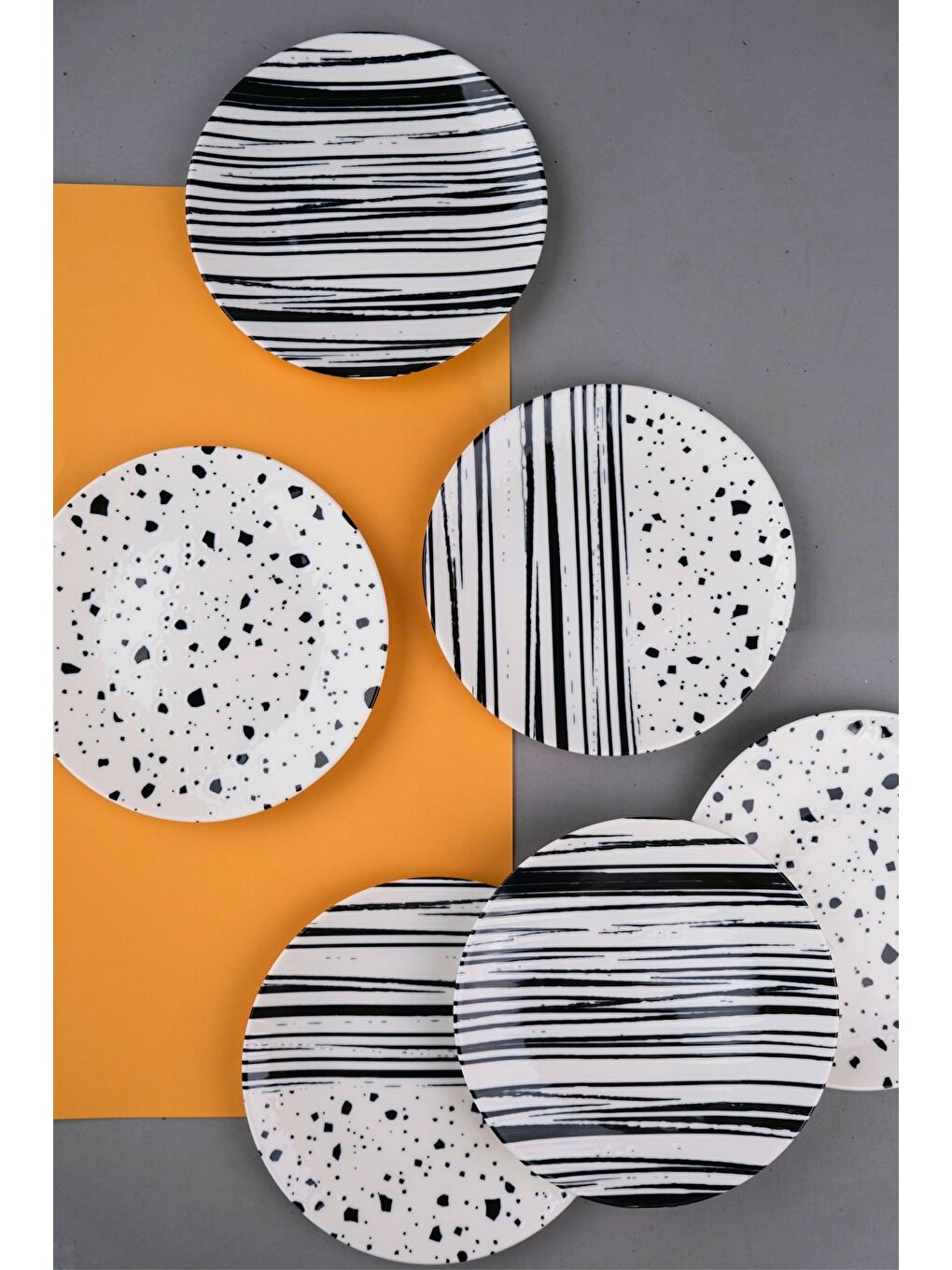 Karışık Porselen Sidereal Karma Pasta Tabağı Seti 19,50cm 6 Kişilik 6 Parça-2