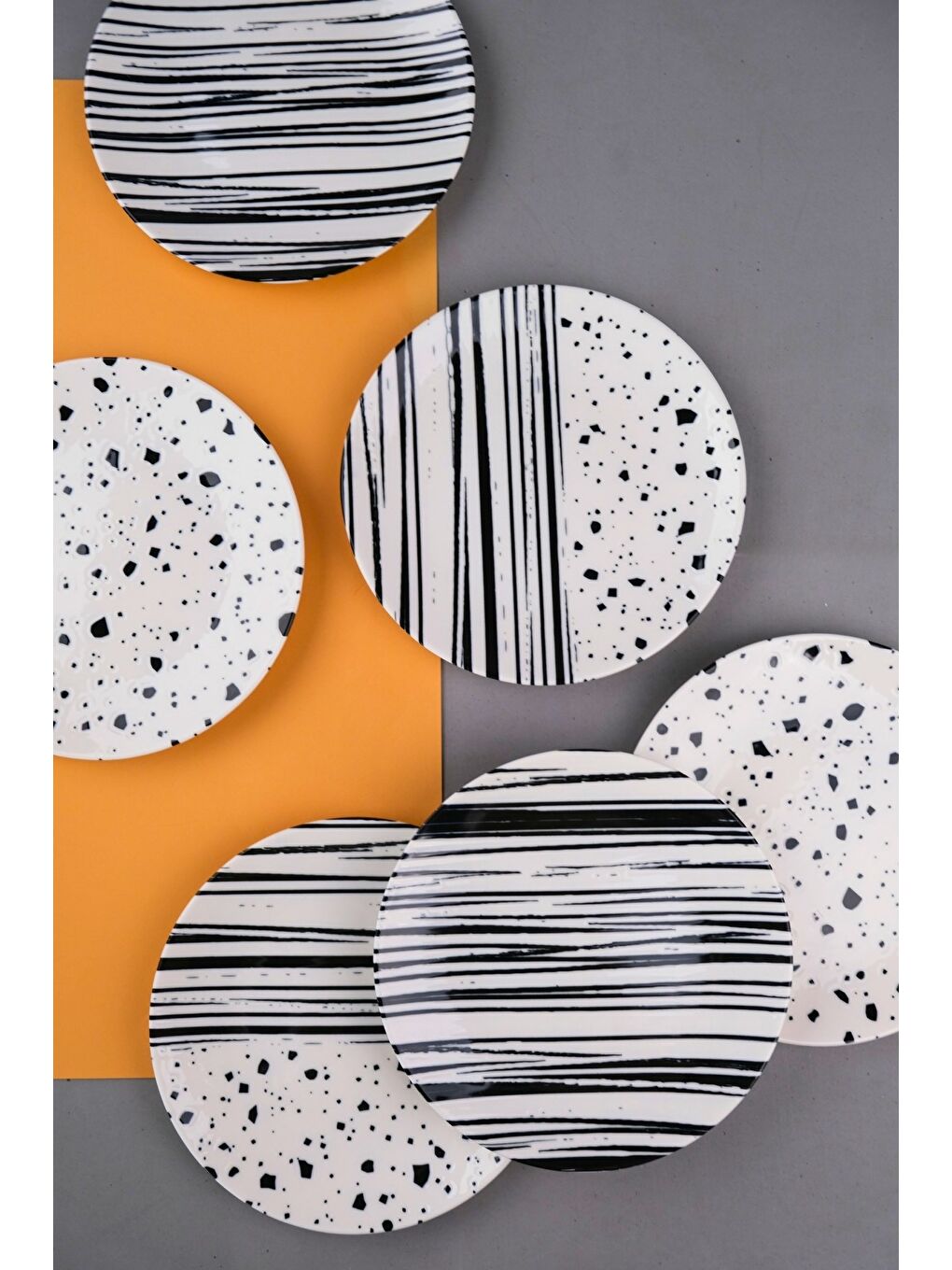 Karışık Porselen Sidereal Karma Pasta Tabağı Seti 19,50cm 6 Kişilik 6 Parça-3