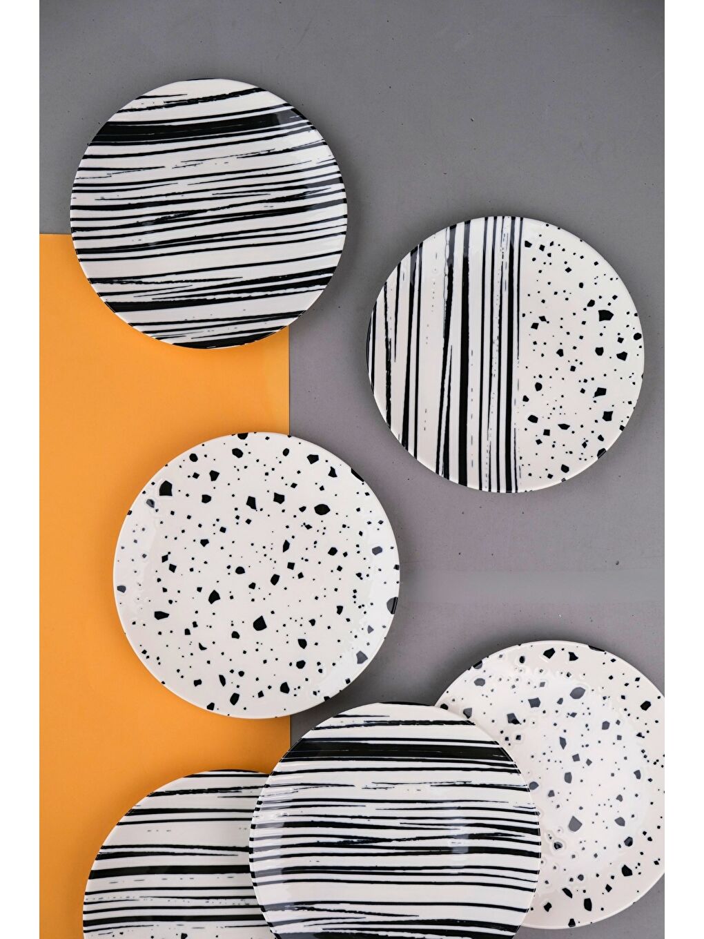 Karışık Porselen Sidereal Karma Pasta Tabağı Seti 19,50cm 6 Kişilik 6 Parça-4