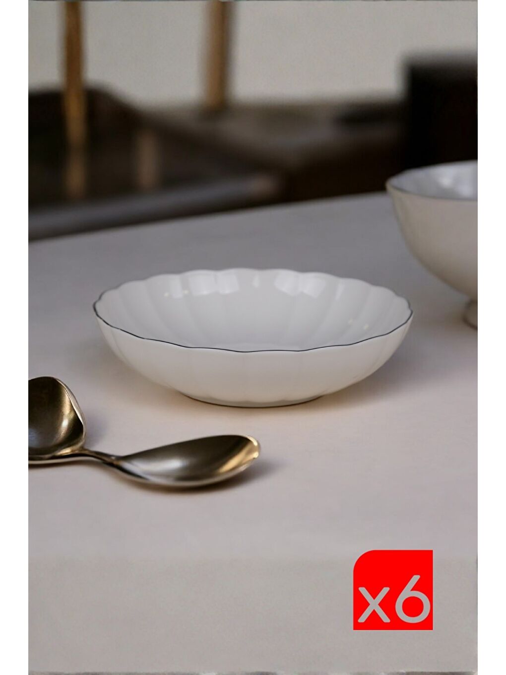 Karışık Bone Luz Platin Fileli Bowl Kase 25x6cm 2000ml 6 lı BNLZF25KS00