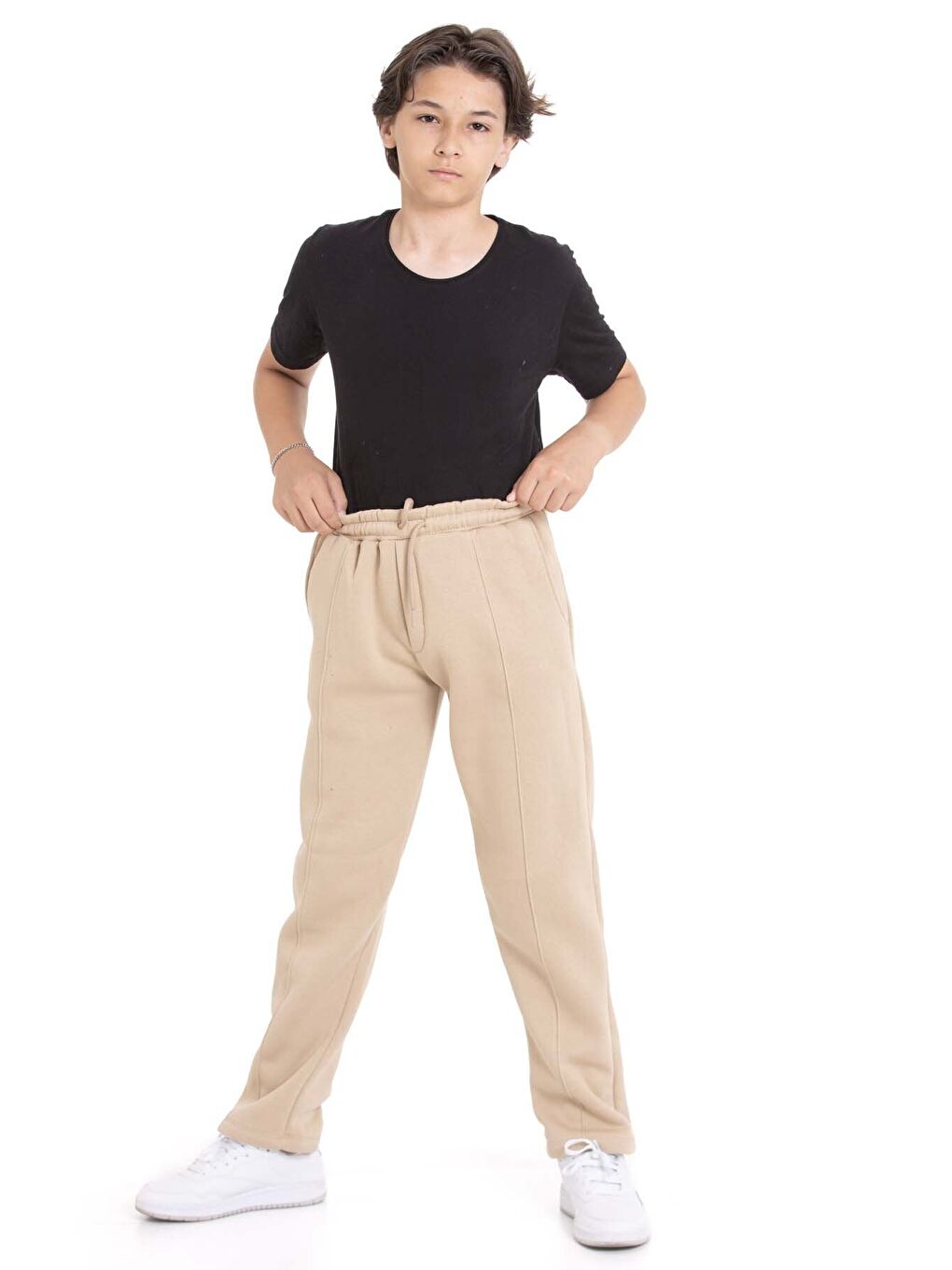 Bej Erkek Çocuk Çima Detaylı Şardonlu Eşofman Altı 21473-1