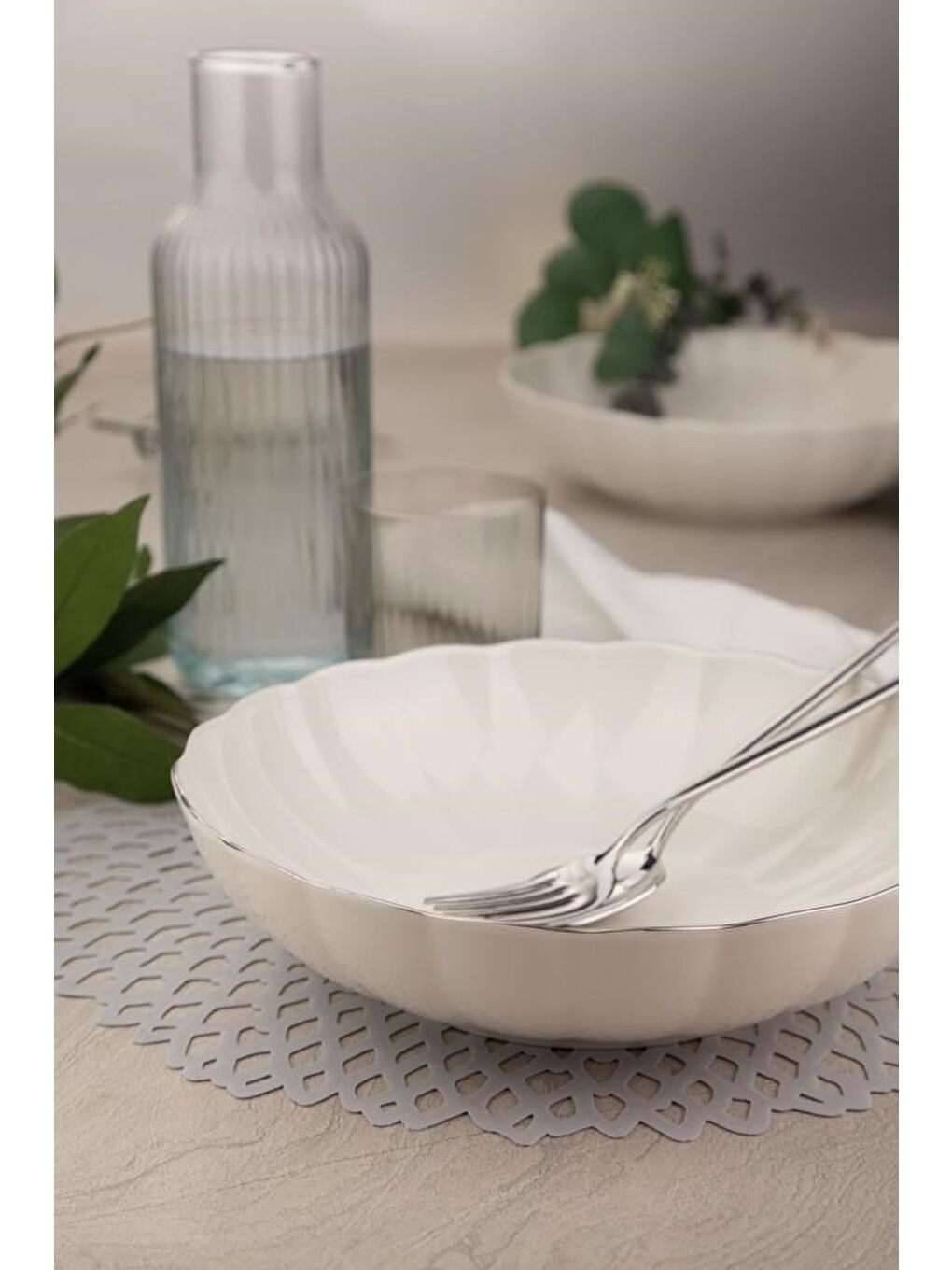 Karışık Bone Luz Platin Fileli Bowl Kase 25x6cm 2000ml 6 lı BNLZF25KS00-5