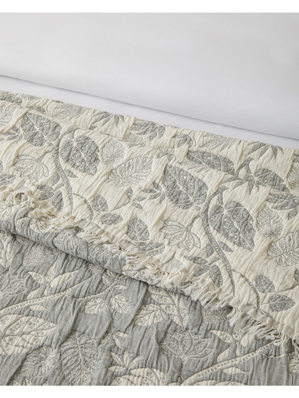 Eden Jardin Çift Kişilik Yatak Örtülü Nevresim Takımı 200x220 cm Gri-2