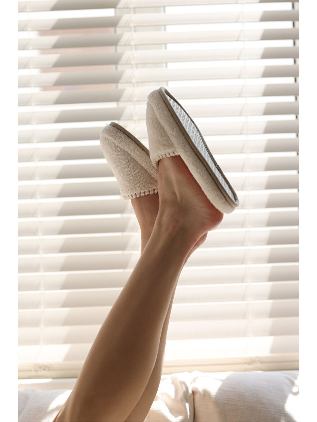 Shadow %100 Pamuk Unisex Havlu Terlik Ekru-2