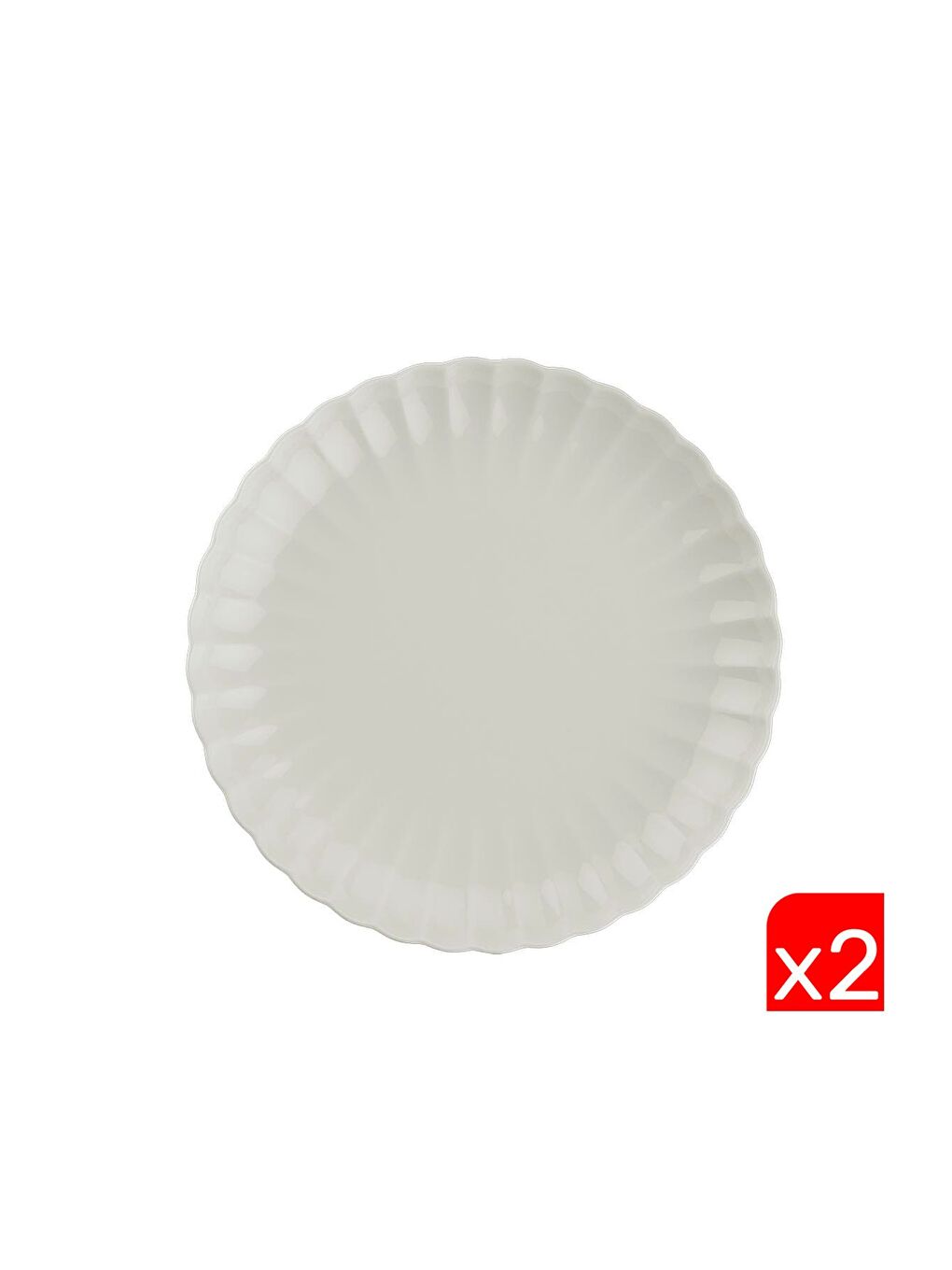 Karışık Bone Luz Krem Servis Tabağı 27cm 2 li