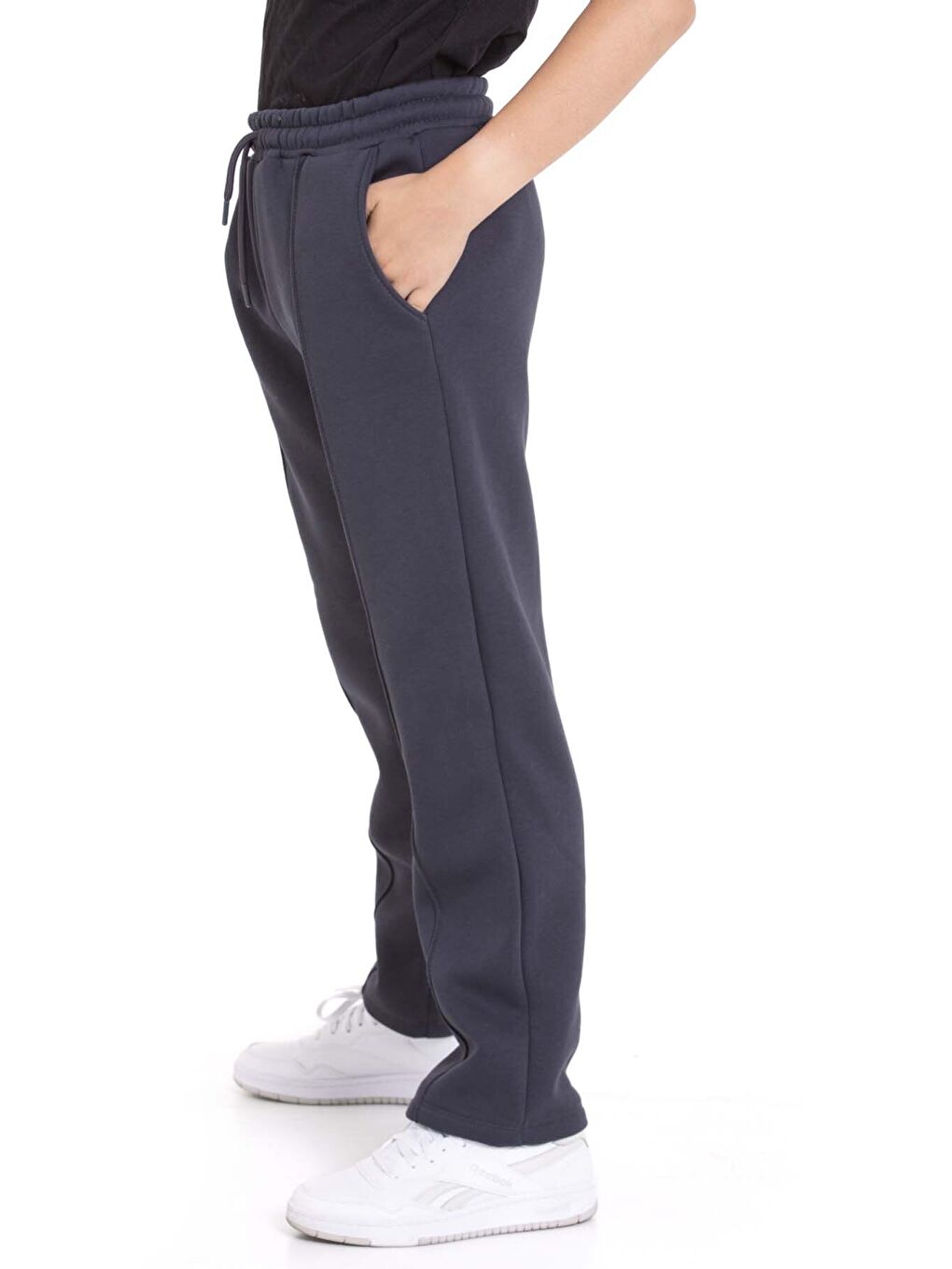 Gri Füme Erkek Çocuk Çima Detaylı Şardonlu Eşofman Altı 21474-4