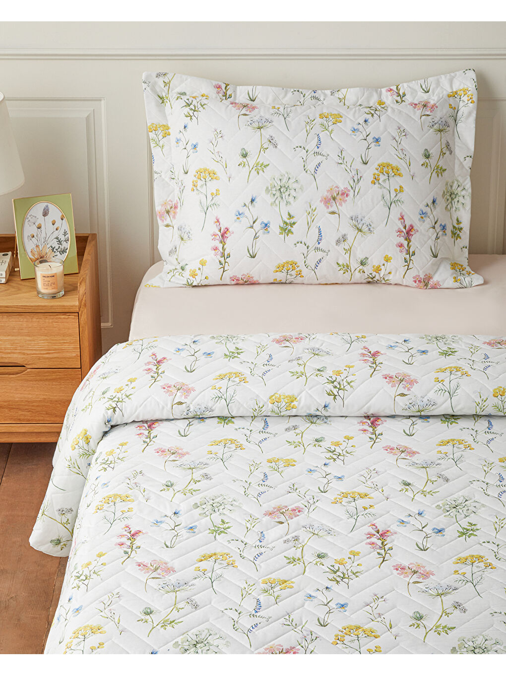 Kaelis Fleur Çift Kişilik Complete Nevresim Takımı 200x220 cm Sarı-1