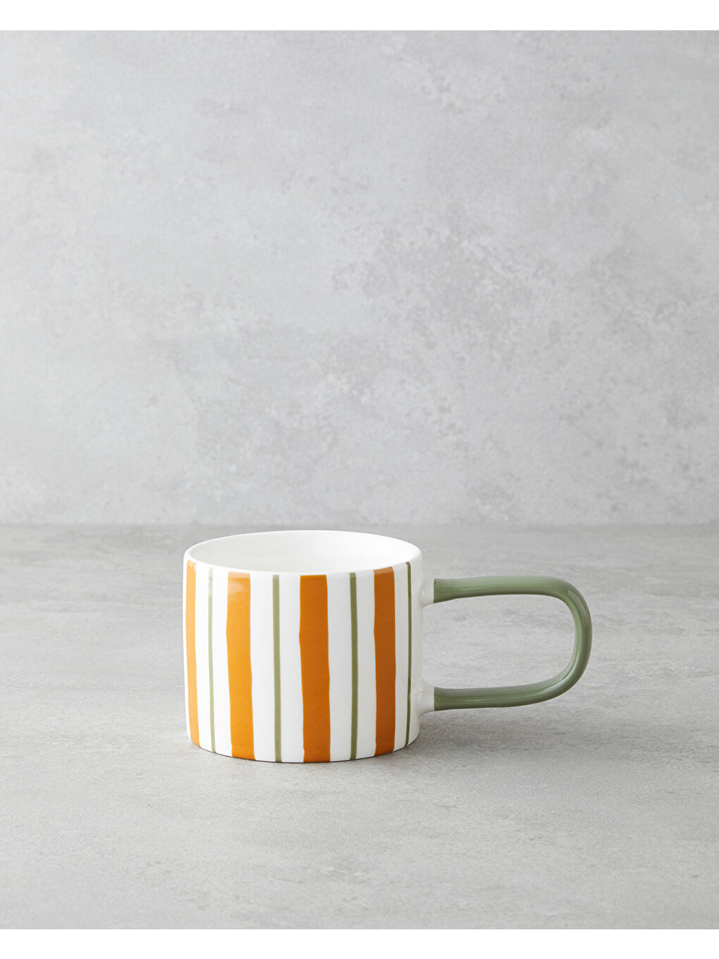 Dreamline New Bone China Kupa 290 ml Koyu Yeşil-Turuncu