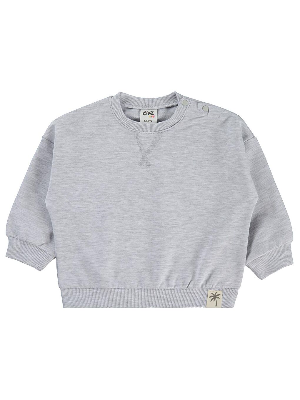 Beyaz Baby Basic 6-18 Ay Sweatshirt - Gri