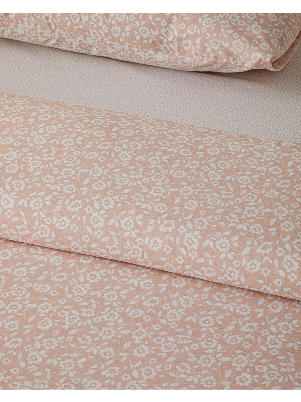 Pembe Lara Bloom Çift Kişilik Çarşaflı Nevresim Takımı 200x220 cm Pudra-1