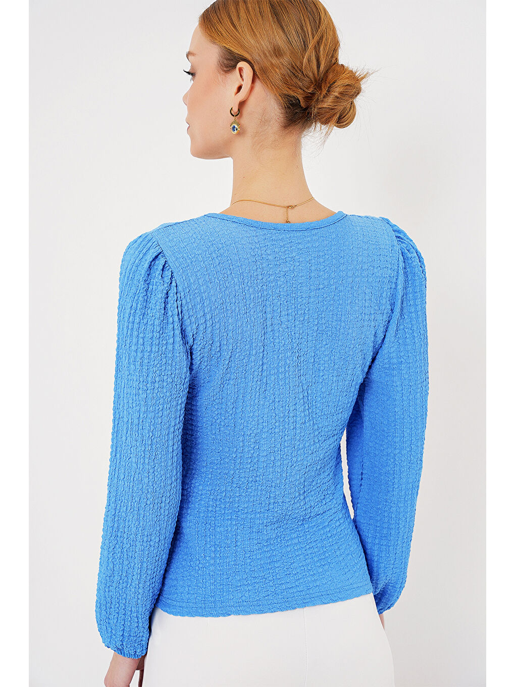 Mavi 0442 Uzun Kollu Bluz - Saks-5