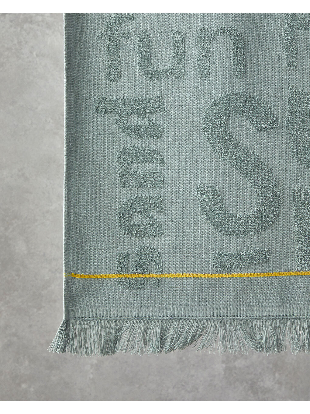 Yeşil Dynamic Word Pamuklu Plaj Havlusu 70x140 cm Sage-1
