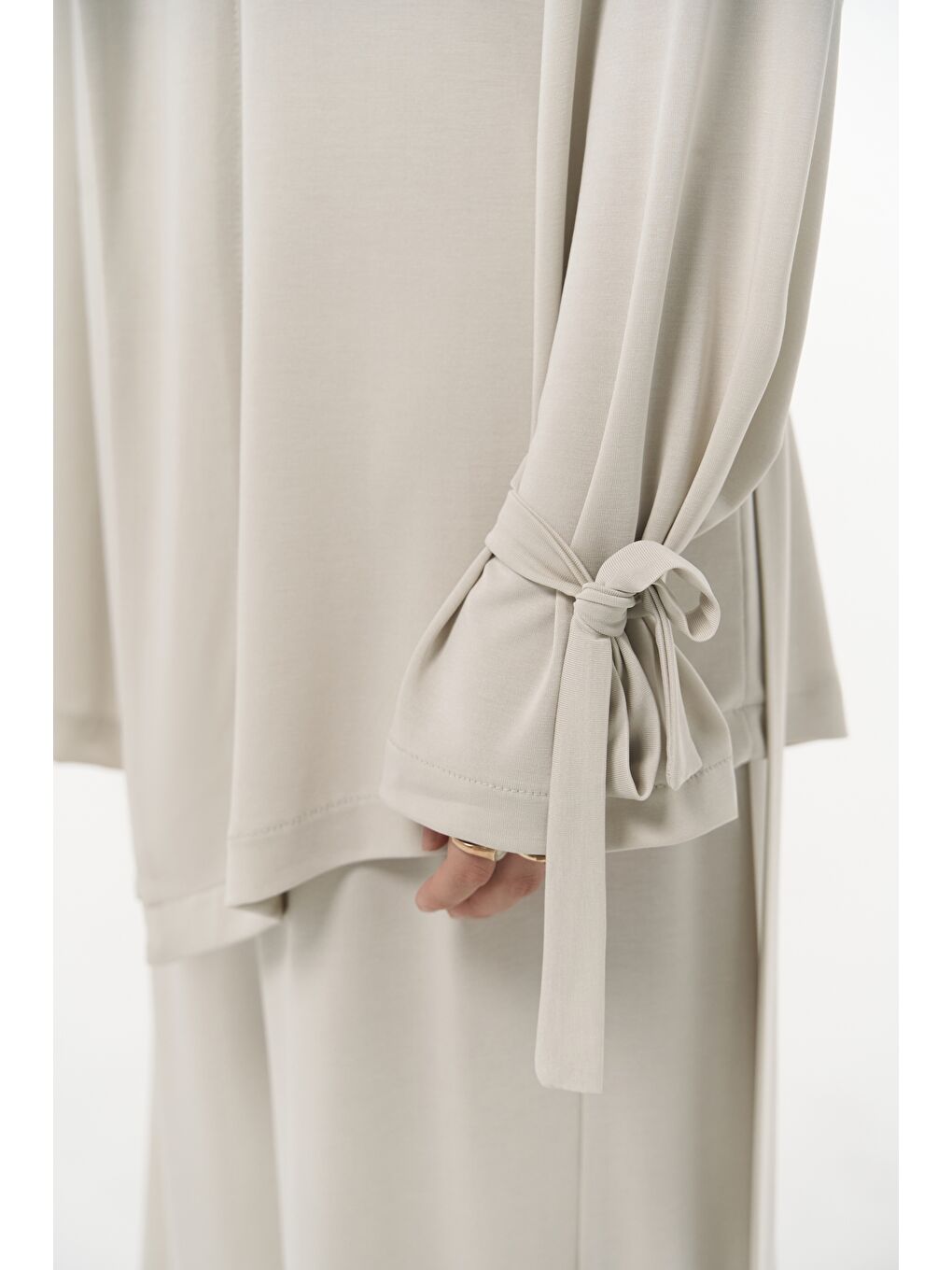 Donna Bej Kimono Pantolon Takım-4