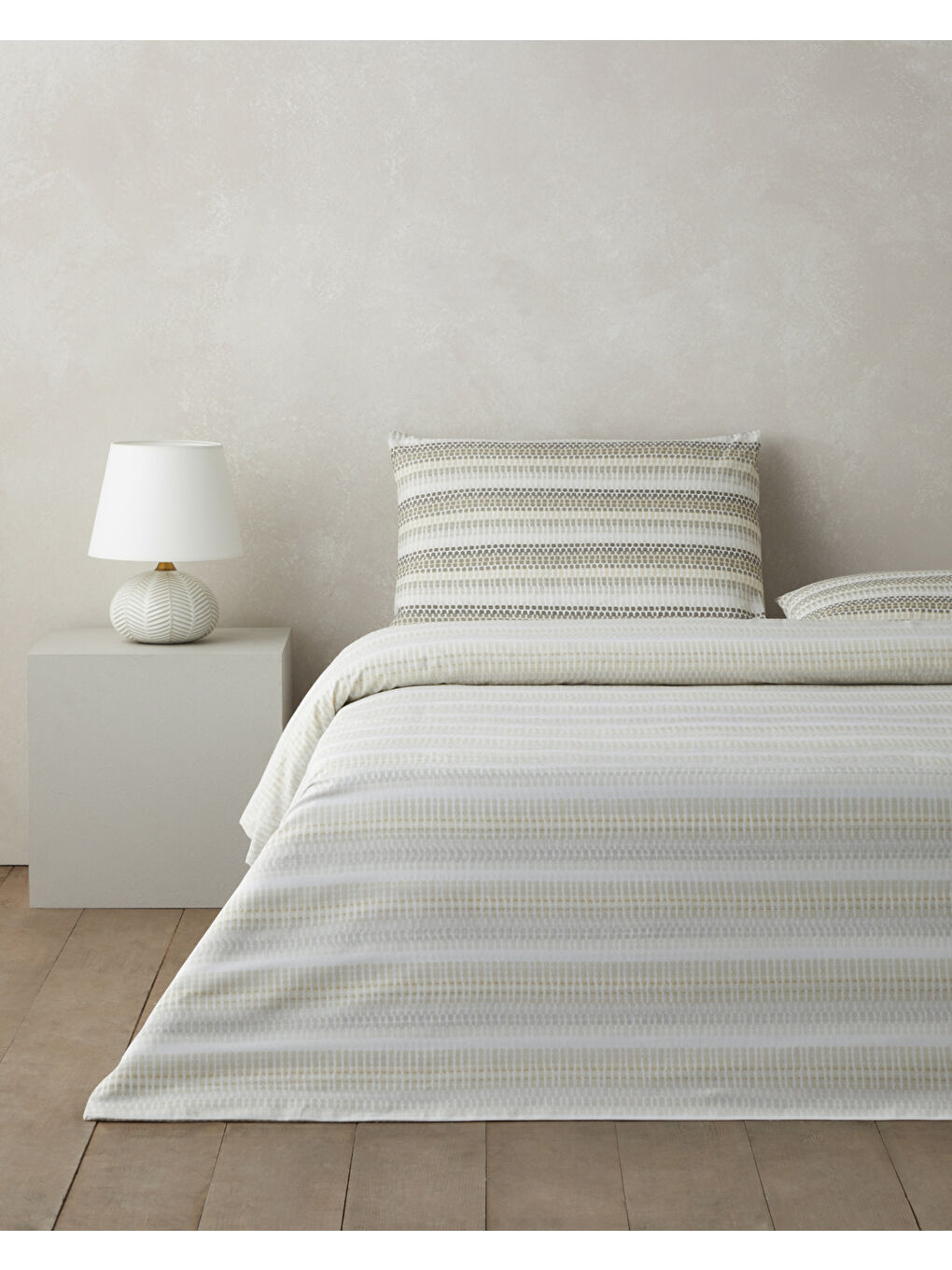 Woody Kolay Ütülenir Çift Kişilik Nevresim Seti 200x220 cm Bej-Kahverengi-1